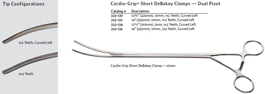 Cardio-Grip Short DeBakey Clamps