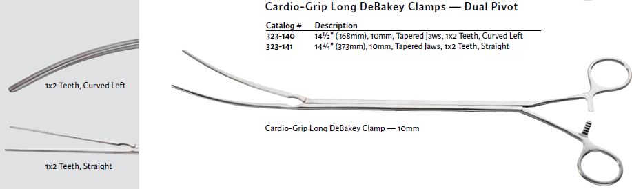 Cardio-Grip Long DeBakey Clamps